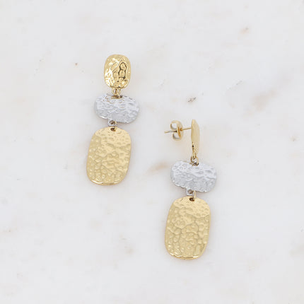 Dangle earrings - 3 hammered pieces