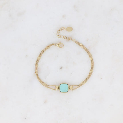 Bracelet Chloefina - pierre naturelle carrée