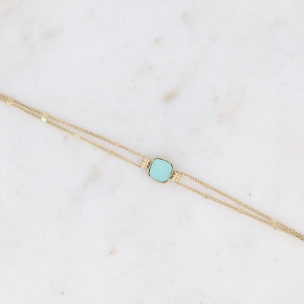Bracelet Chloefina - pierre naturelle carrée