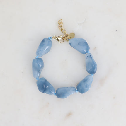Bracelet sur cordon - morceaux de résine colorée