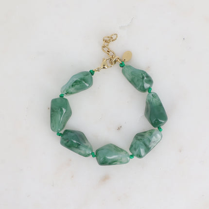Bracelet sur cordon - morceaux de résine colorée