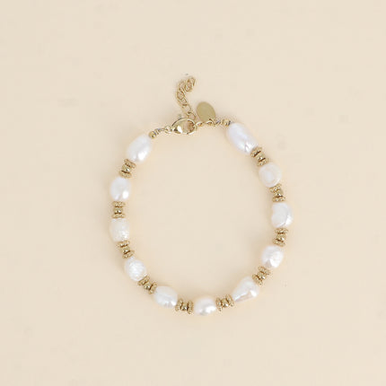 Bracelet sur câble Isaline - perles en acier et pierres naturelles