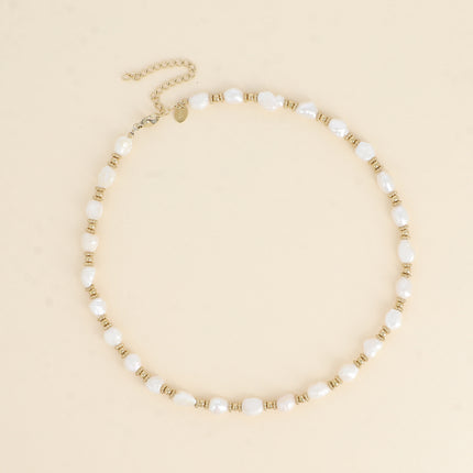 Collier sur câble Isaline - perles en acier et pierres naturelles