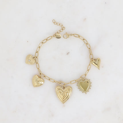 Bracelet Kaeri - multi breloques coeurs