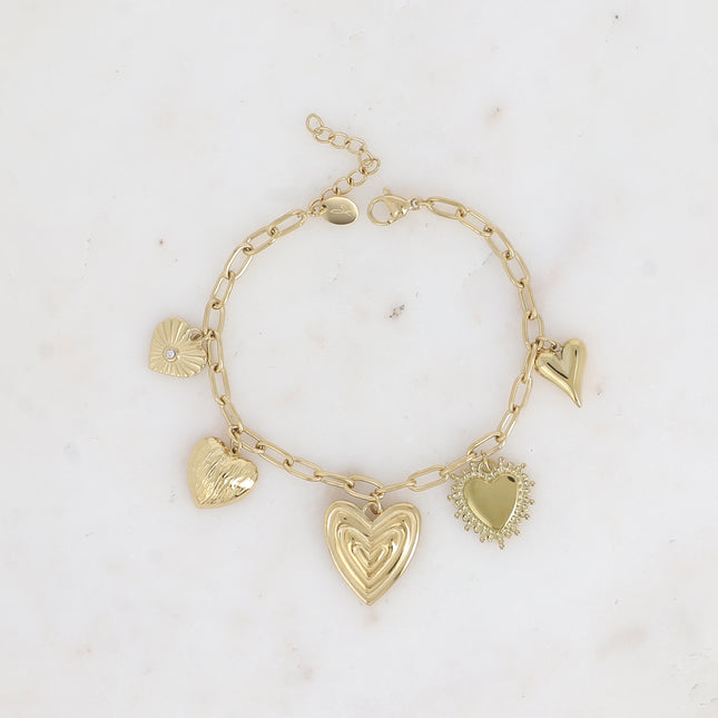 Bracelet Kaeri - multi breloques coeurs