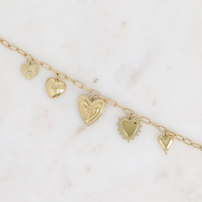 Bracelet Kaeri - multi breloques coeurs