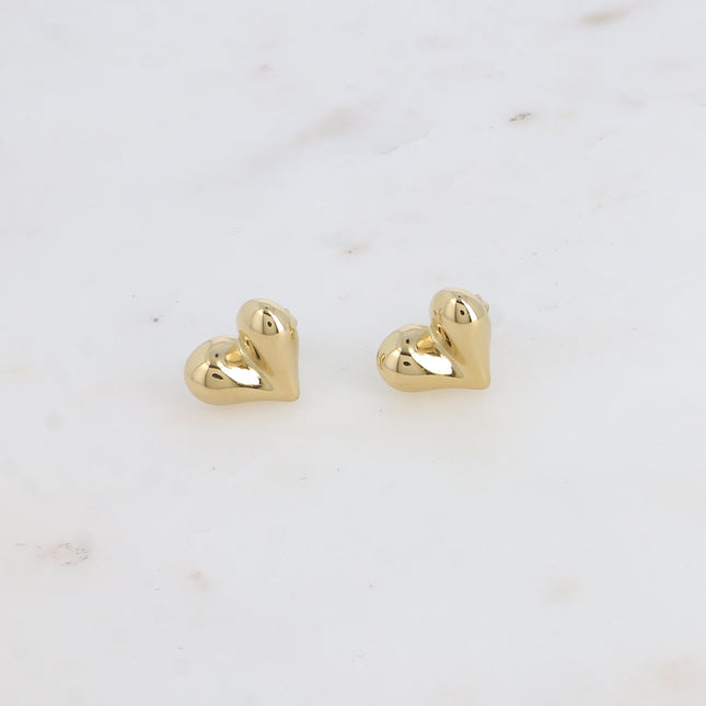 Stud earrings - domed heart
