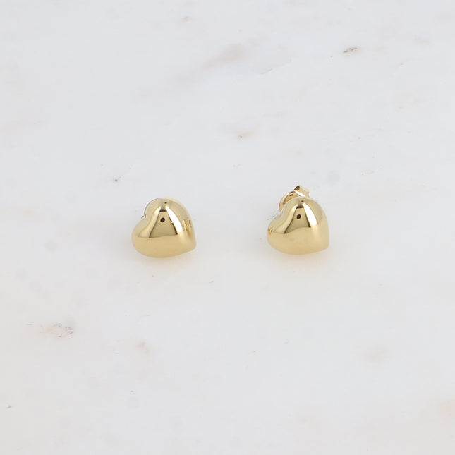 Stud earrings - small domed heart