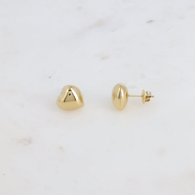 Stud earrings - small domed heart