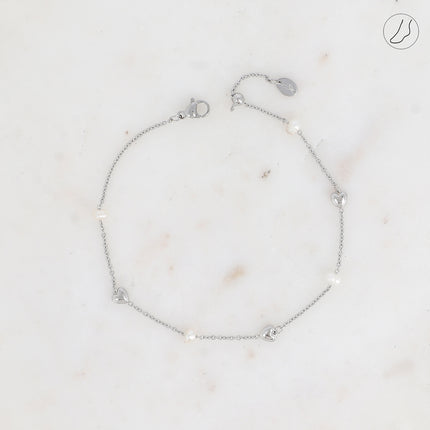 Chevillère Coeura - coeurs et perles d'eau douce