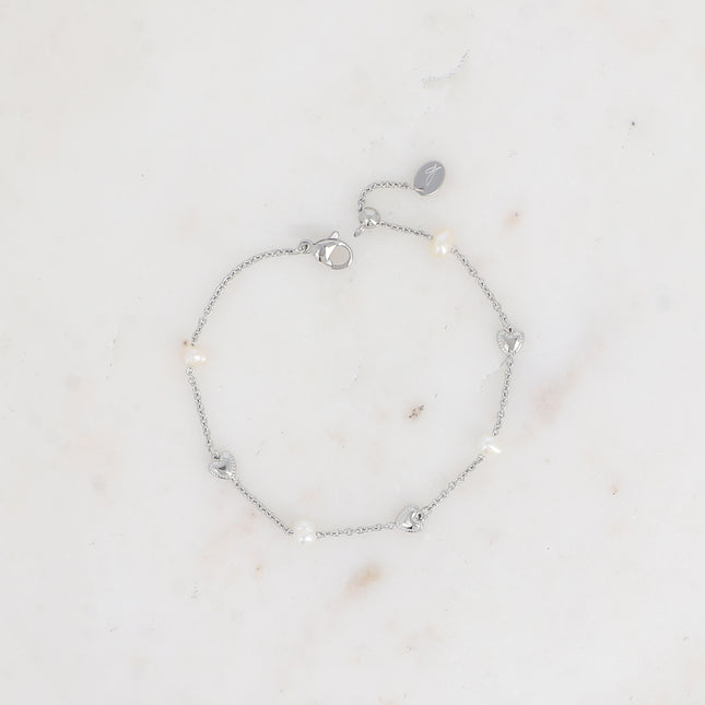 Bracelet Coeura - coeurs et perles d'eau douce