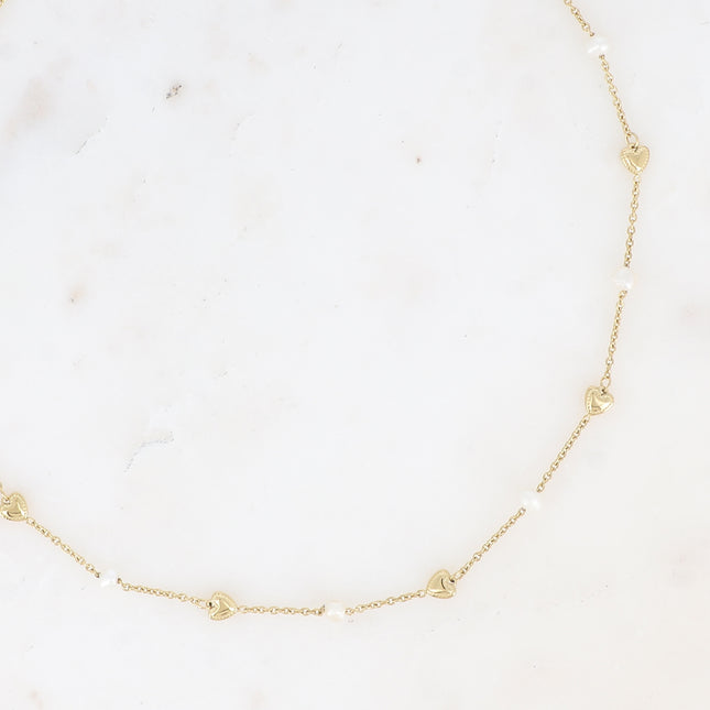 Collier Coeura - coeurs et perles d'eau douce