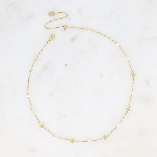 Collier Coeura - coeurs et perles d'eau douce