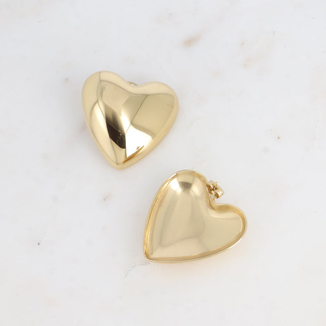 Boucles puces - grand coeur lisse et brillant