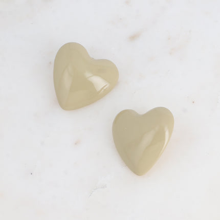 Boucles puces - grand coeur en émail