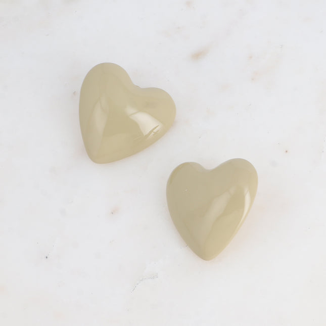 Boucles puces - grand coeur en émail