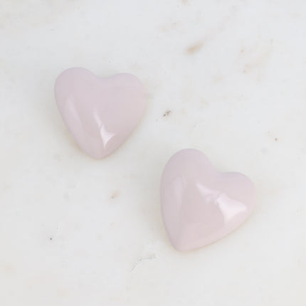 Boucles puces - grand coeur en émail