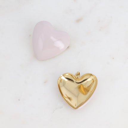 Boucles puces - grand coeur en émail