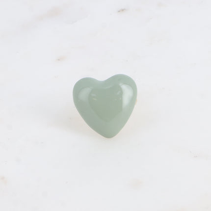 Bague - anneau fin et grand coeur en émail