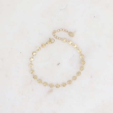 Bracelet - maillons ronds martelage étoile et anneaux ovales