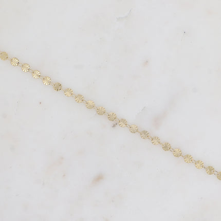 Bracelet - maillons ronds martelage étoile et anneaux ovales