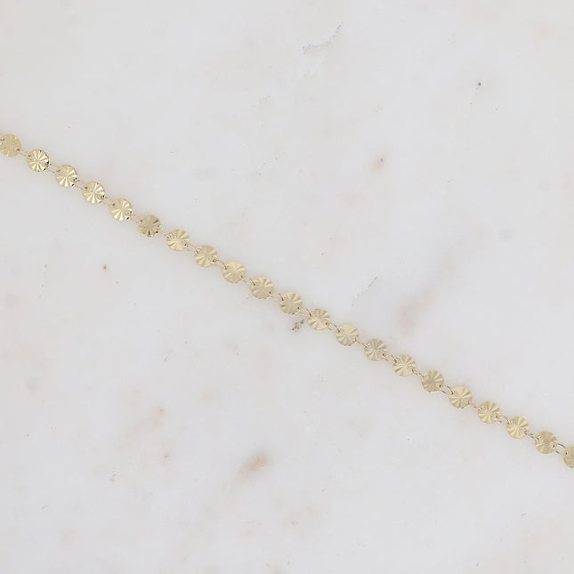Bracelet - round links with star hammering and oval rings