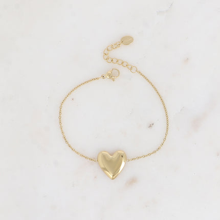 Bracelet - pendentif coeur lisse et miroir