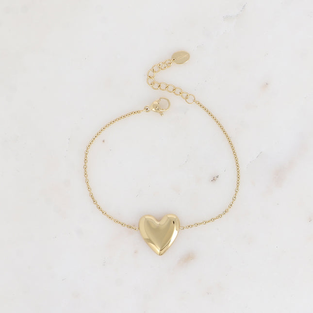 Bracelet - pendentif coeur lisse et miroir