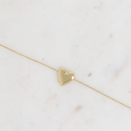 Bracelet - pendentif coeur lisse et miroir
