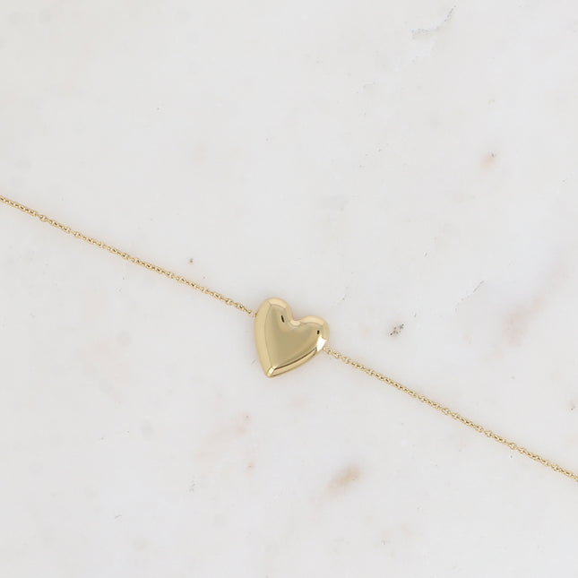 Bracelet - pendentif coeur lisse et miroir