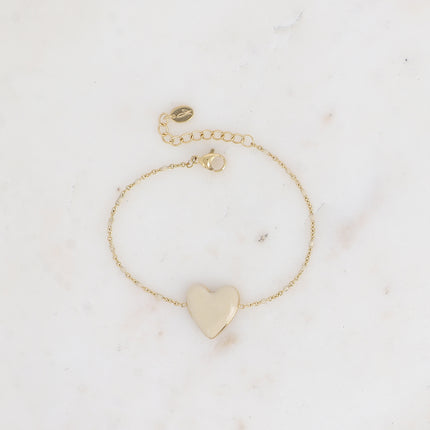 Bracelet Valia - chaîne émaillée et pendentif coeur en émail