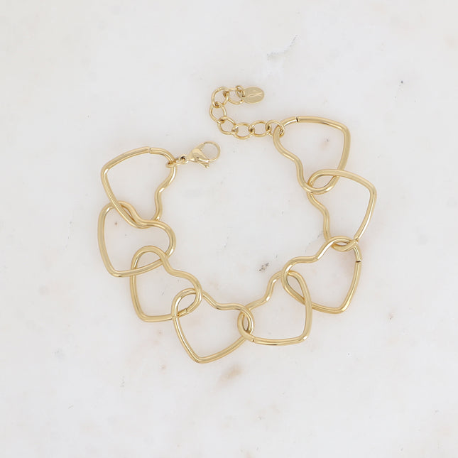 Bracelet - openwork heart links