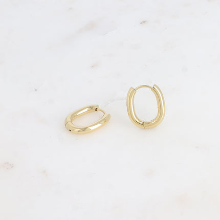Hoop earrings - thick oval ring 14 x 17 mm