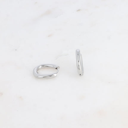 Hoop earrings - thick oval ring 14 x 17 mm