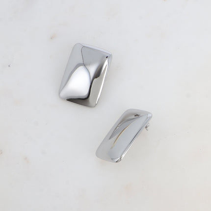 Boucles puces - grand rectangle lisse et miroir