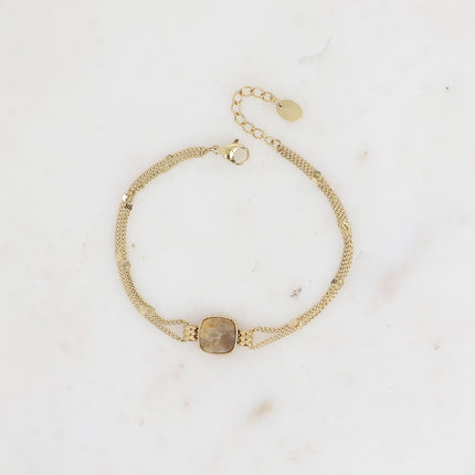 Bracelet Chloefina - pierre naturelle carrée