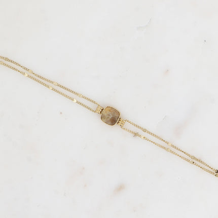 Bracelet Chloefina - pierre naturelle carrée