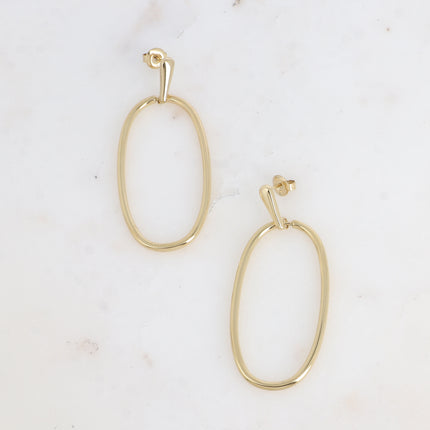 Boucles pendantes - tige et anneau ovale pendant
