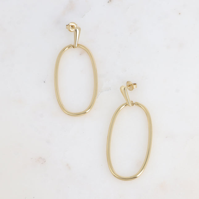 Drop earrings - oval post and ring