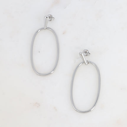 Boucles pendantes - tige et anneau ovale pendant