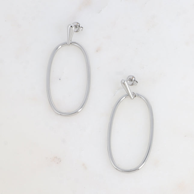 Drop earrings - oval post and ring
