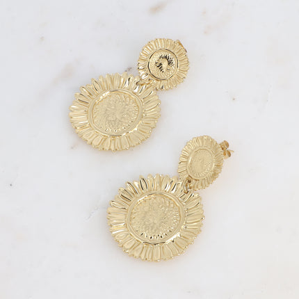 Boucles pendantes Solange - 2 pièces en forme de grosses fleurs