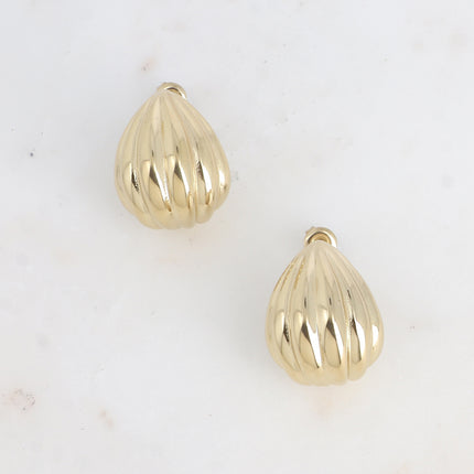 Sonia stud earrings - large drop shell piece