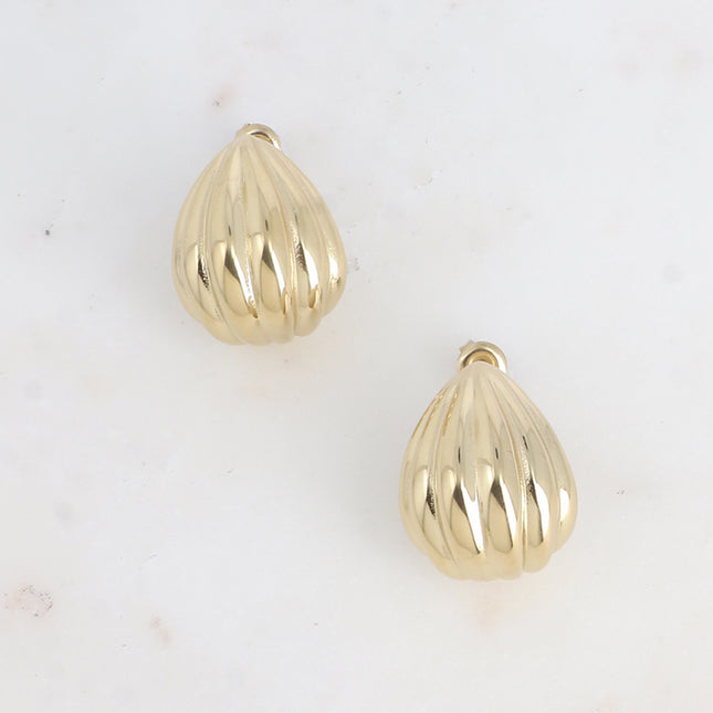 Boucles puces Sonia - grande pièce goutte coquillage