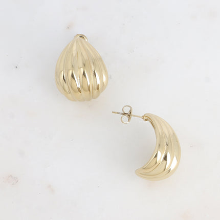 Sonia stud earrings - large drop shell piece