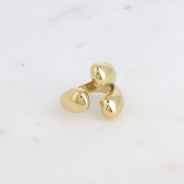 Francia open ring - 3 beads