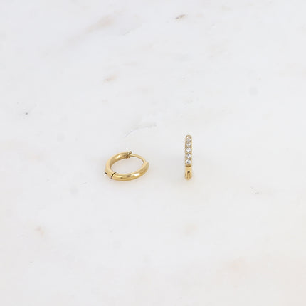 Mini créoles - 6 oxydes de zirconium 12mm