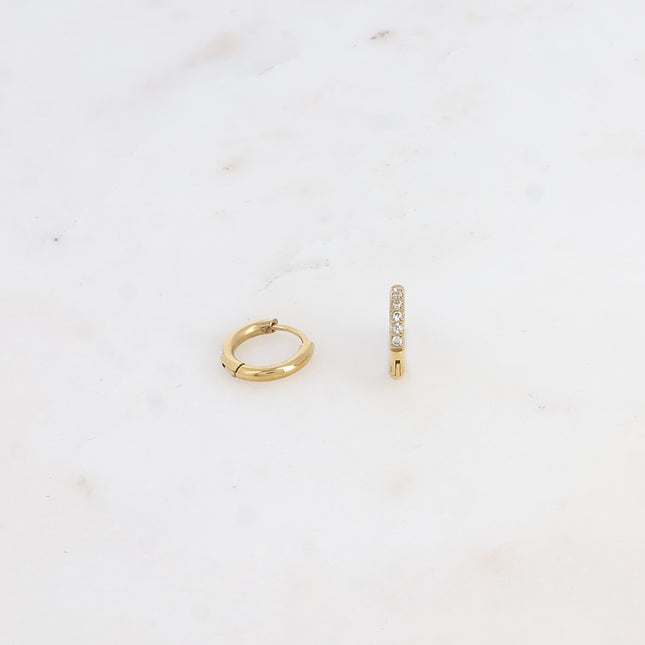 Mini créoles - 6 oxydes de zirconium 12mm