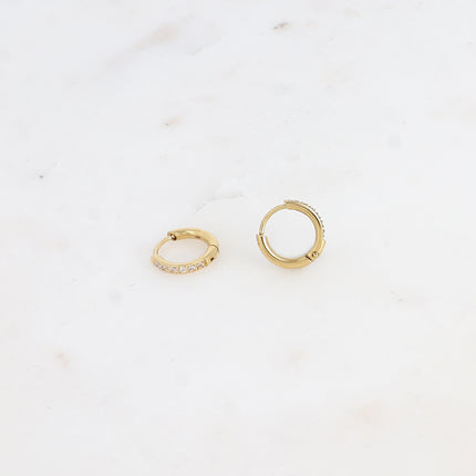 Mini créoles - 6 oxydes de zirconium 12mm
