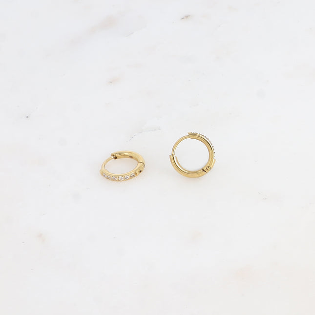 Mini créoles - 6 oxydes de zirconium 12mm